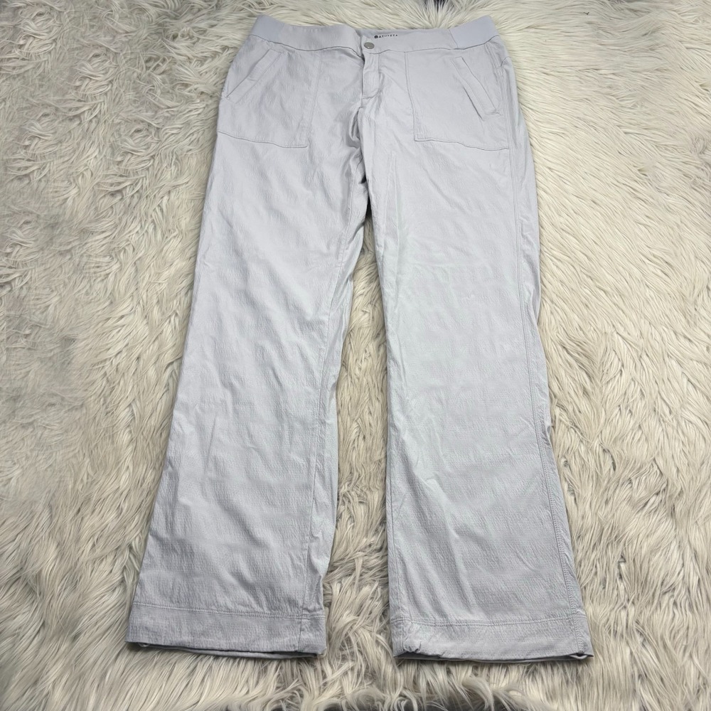 Athleta Women's 12 Light Gray Trekkie Pant Hiking Camping Gorpcore Cabincore